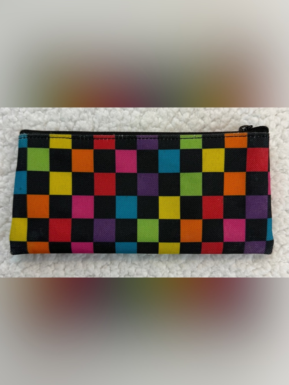DICKIES • Rainbow Checkered Zip Pencil Pouch, OS - Picture 5 of 7